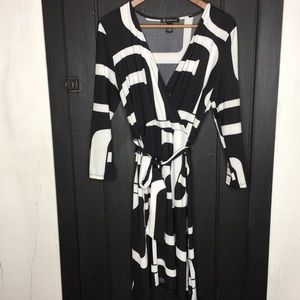 Black and White Wrap Dress